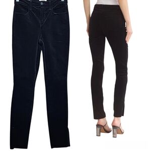 L'Agence NWT Josie High Rise Skinny Leg Split Side Hem Pants Jeans Sz 25 Black